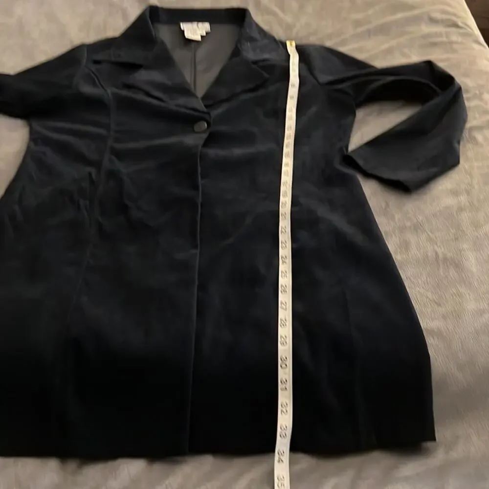 Victoria Moon Vintage Dark Navy Blue 2 Piece Dress and Coat Woman Size 14